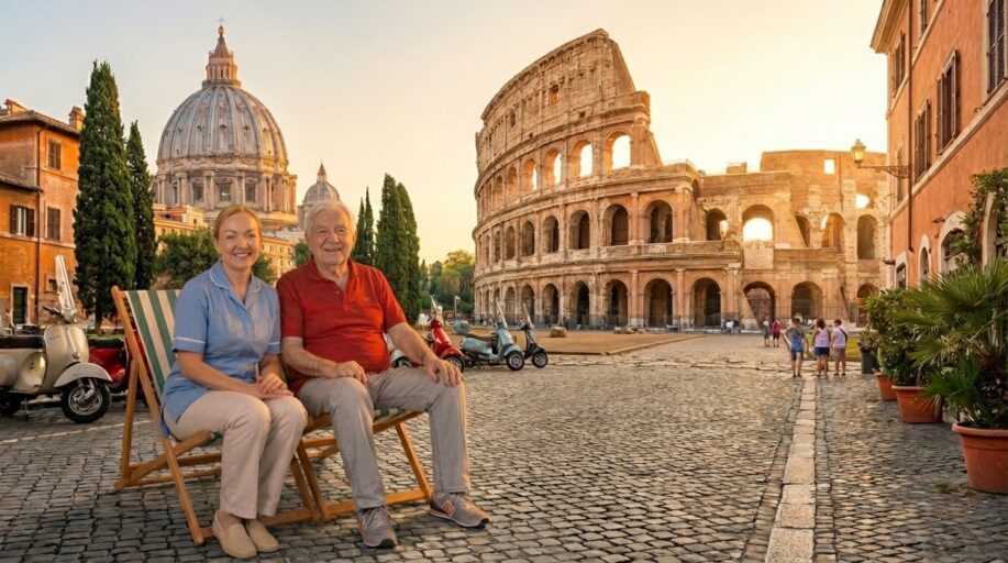 Animation réalité virtuelle seniors EHPAD voyage Rome Colisée avec casques Pico G3